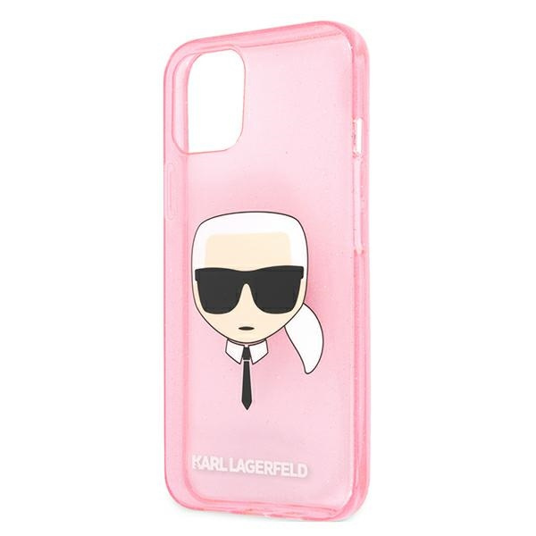 Etui KARL LAGERFELD Apple iPhone 13 Mini Glitter Karl`s Head Różowy Hardcase